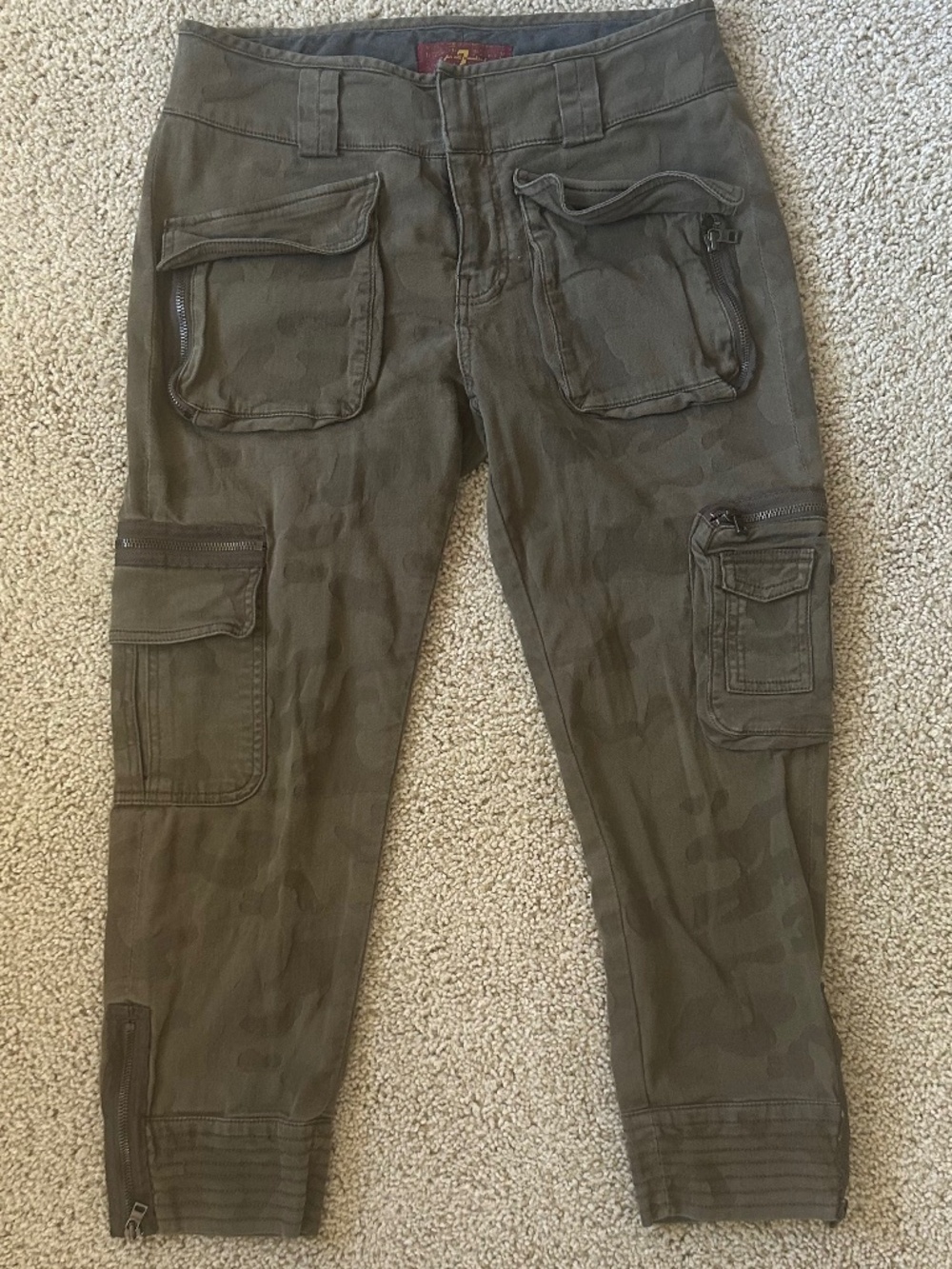 7 FOR ALL MANKIND Camouflage Aviator Cargo Ankle Pants